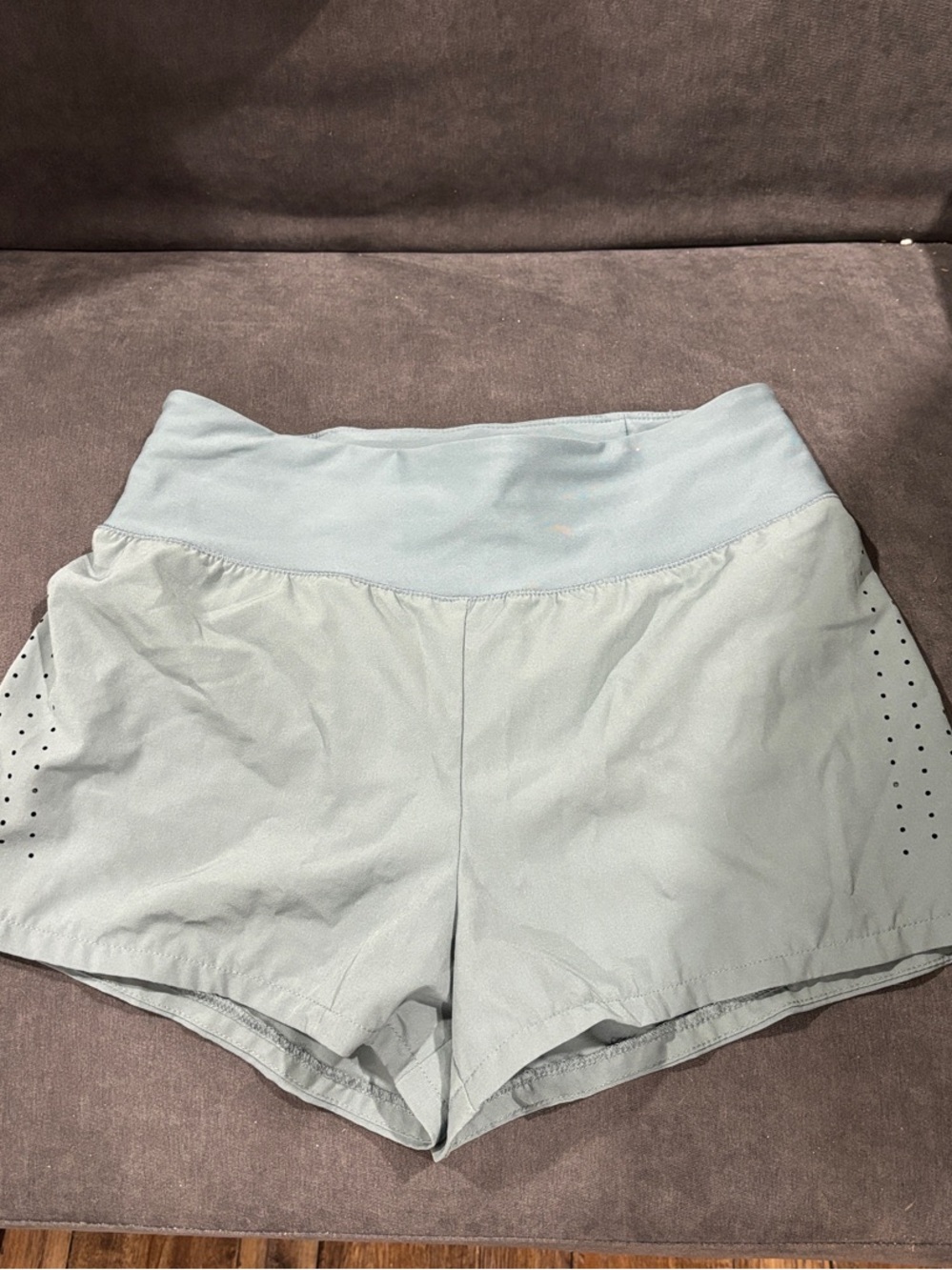 H&M Green High-Waist Athletic Shorts